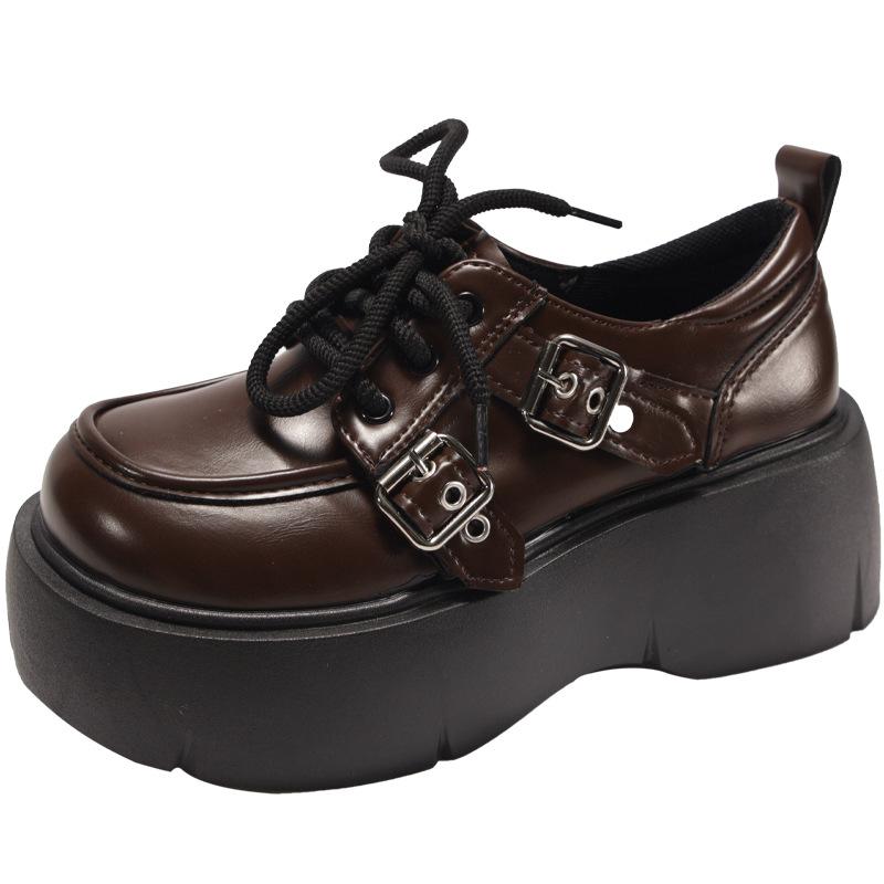 Ретро британский стиль универсальные туфли на высокой платформе женские кожаные туфли 2025 года новые осенне-зимние юбки туфли Мэри Джейн