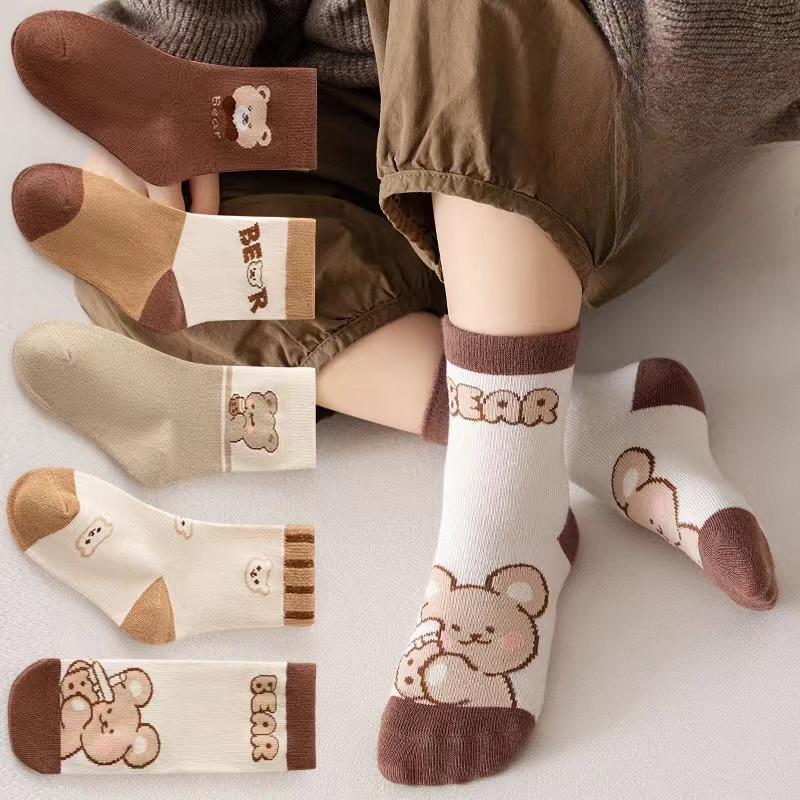 5 пар весенних и осенних ДЕТСКИХ носков, носки с рисунками для девочек и мальчиков