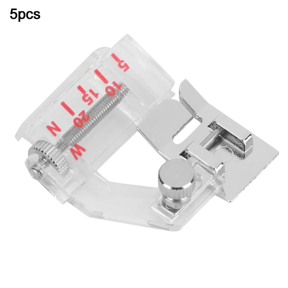5pcs Snap On Adjustable Bias Binder Foot for Singer/JUKI/Feiyue/Acme Sewing Projects