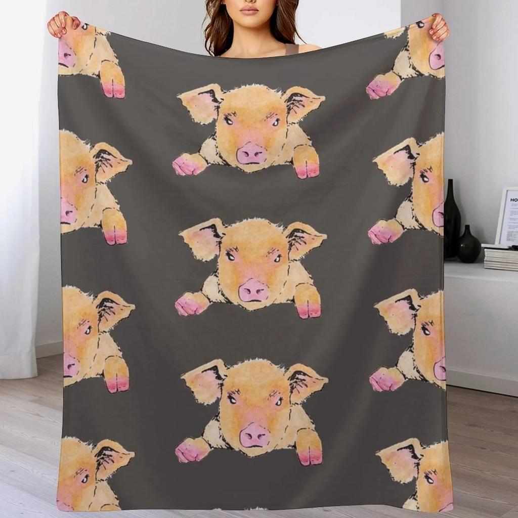 Piggy Throw Blanket Flannel Fleece Soft Warm Throw Blanket