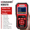 KONNWEI KW870 6V 12V Car Motorcycle Battery Tester OBD2 Diagnostics Tool Scanner 2 In1 Cranking Charging Test Tools