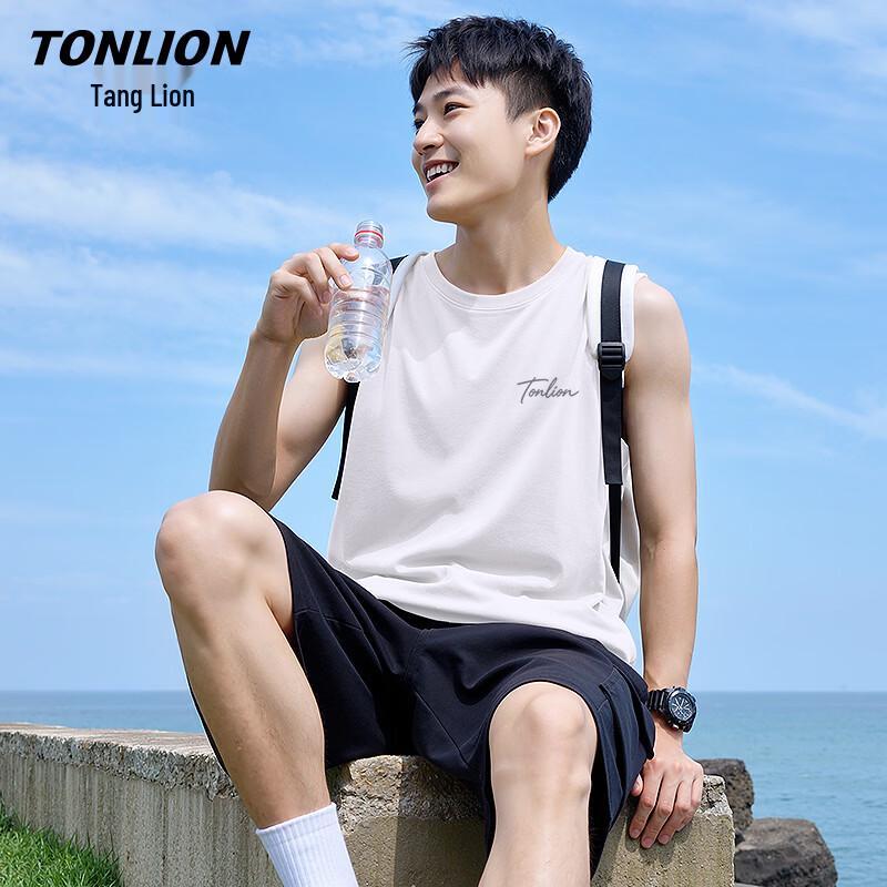 Мужская хлопковая повседневная майка TonLion без рукавов