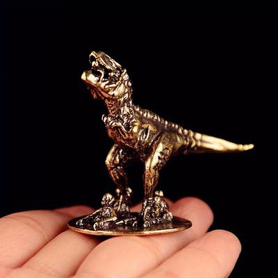 Латунный Динозавр Настольный Чайный Питомец Украшение для Офисного Стола Креативная Модель Мира Динозавров Ремесло Мини-украшение