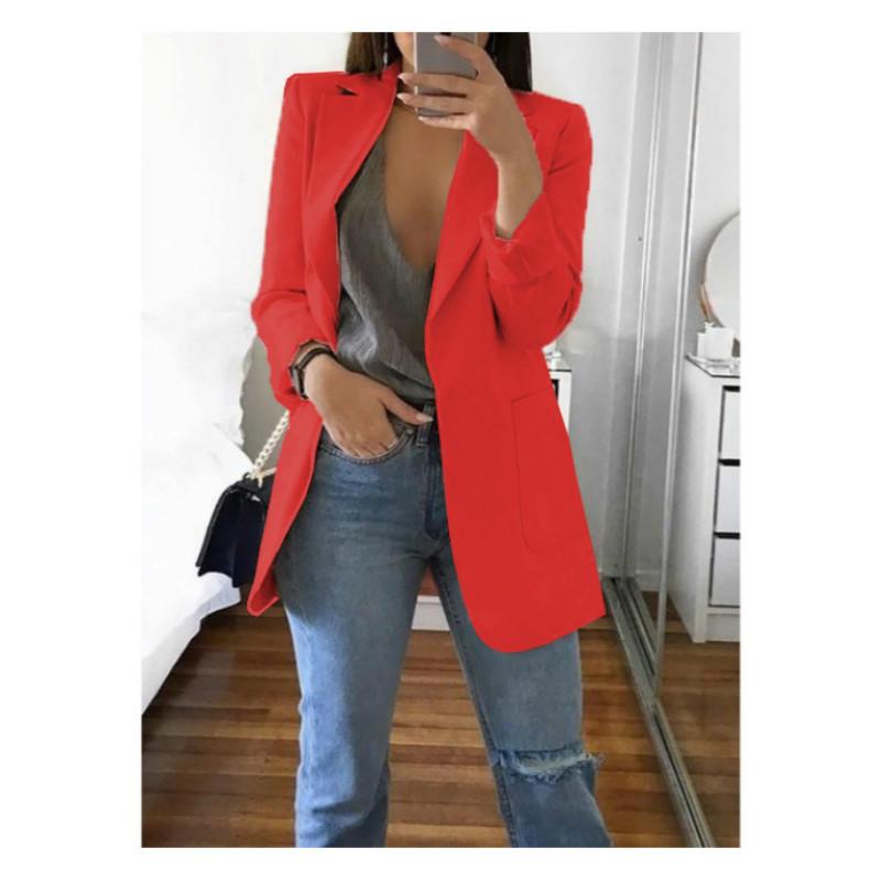 Women's Fashion Jacket Mid-Long Sleeve Single Breasted Casual Warm Jacket