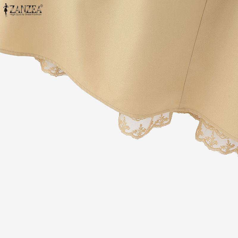 ZANZEA Женские летние модные пэчворк кружевные длинные юбки