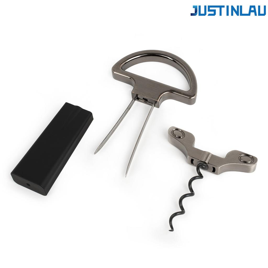 JUSTINLAU Zinc Alloy Vintage Wine Opener Anti-break Corkscrew with Storage Case for Home Bar Wine Lover Gifts Bottle Opener 6
