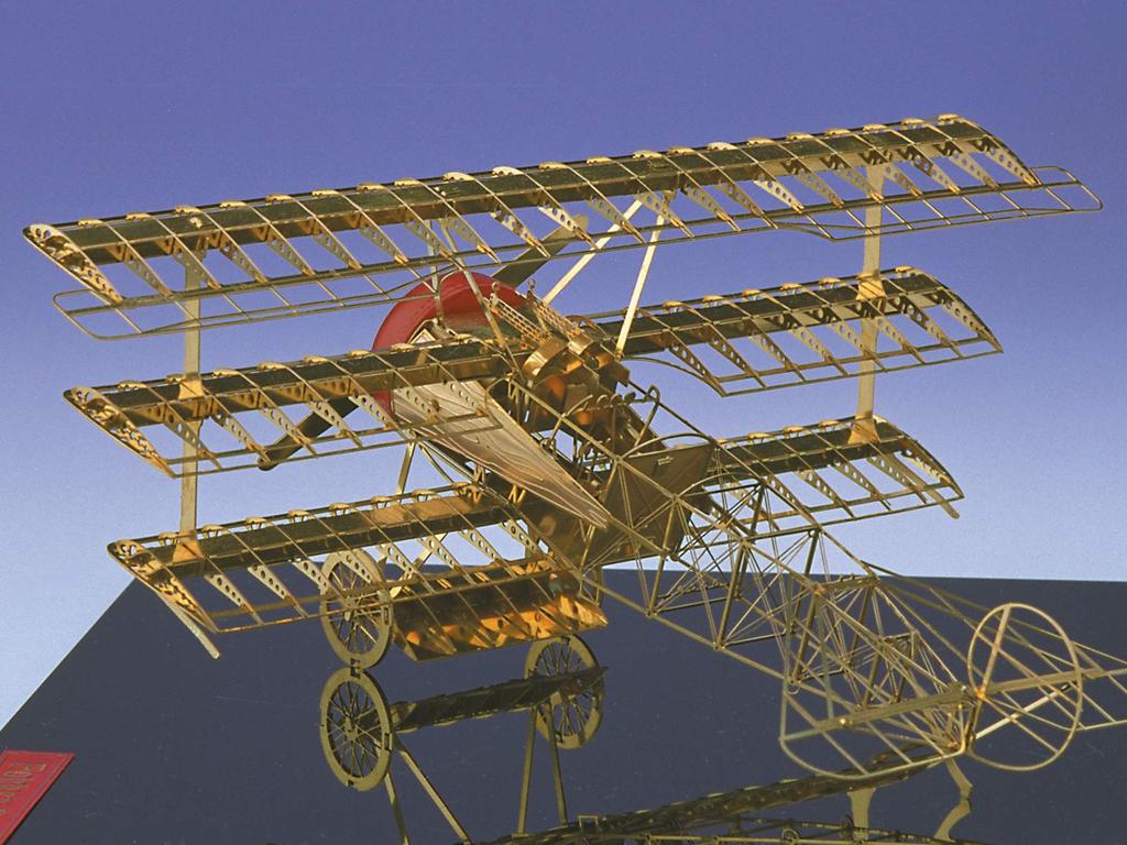 Aerobase A001 Серия Микро Музей 1/48 Fokker Dr.1 Красный Барон Истребитель ПМВ Модель из травлёной латуни