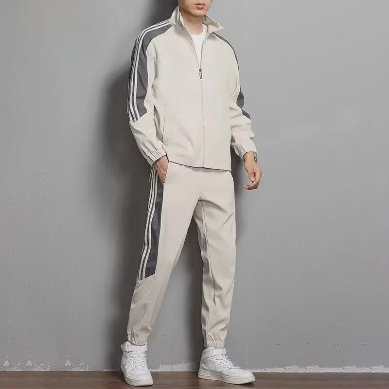 Men's and Women's Spring/Autumn Sports Suits: Versatile, Breathable, Couple's Jackets, Two-Piece Set, Youth Style, Large Sizes