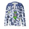 Women's Fashion Christmas Printed Long Sleeve Knitted Cardigan Button Down Jacket
