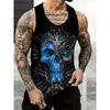 Men's Vest Simple Printed Round Neck Mens Sleeveless Tank Top Daily Sports Breathable Comfortable Not Stuffy Sleeveless Tank Top