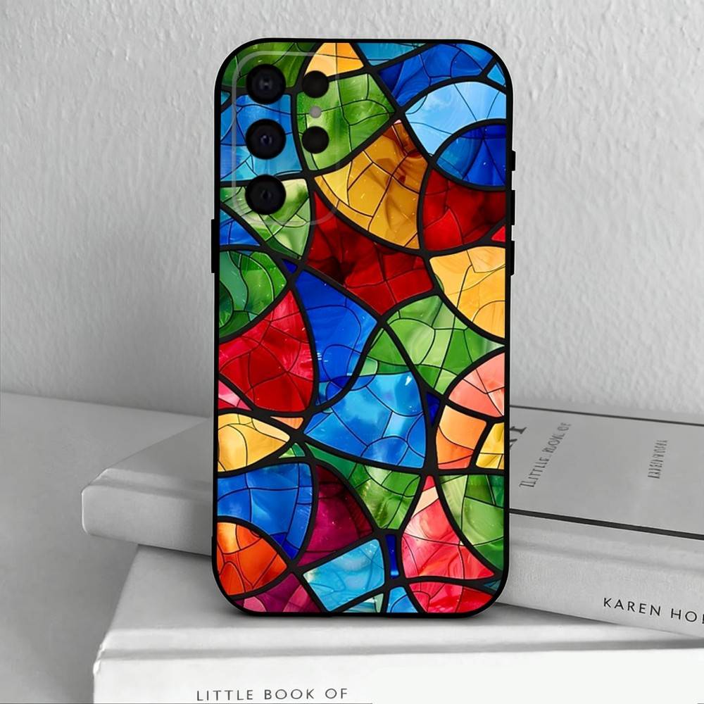 C-Цветной-L G-Стеклянный-S Чехол для телефона для Samsung S25,S24,S21,S22,S23,S30,Ultra,S20,Plus,Другие Мягкий Черный Чехол