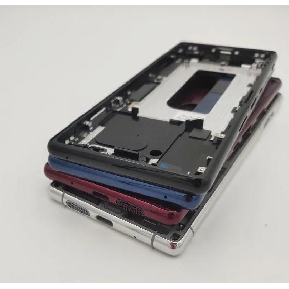 Original For Sony Xperia 5 / X5 / J8210 J9210 Middle Frame Housing Bracket Metal Chassis Bezel Plate With Dust Plug Cover