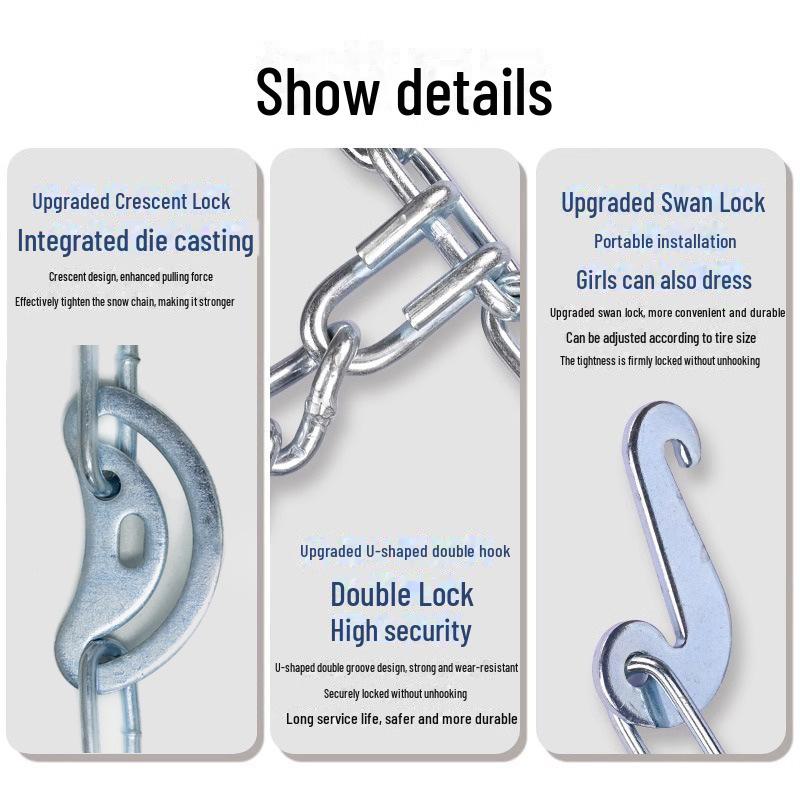 Противоскользящие зимние цепи для внедорожной техники - Bold & Encrypted. Подходит для легковых автомобилей, пикапов, внедорожников и трамваев.