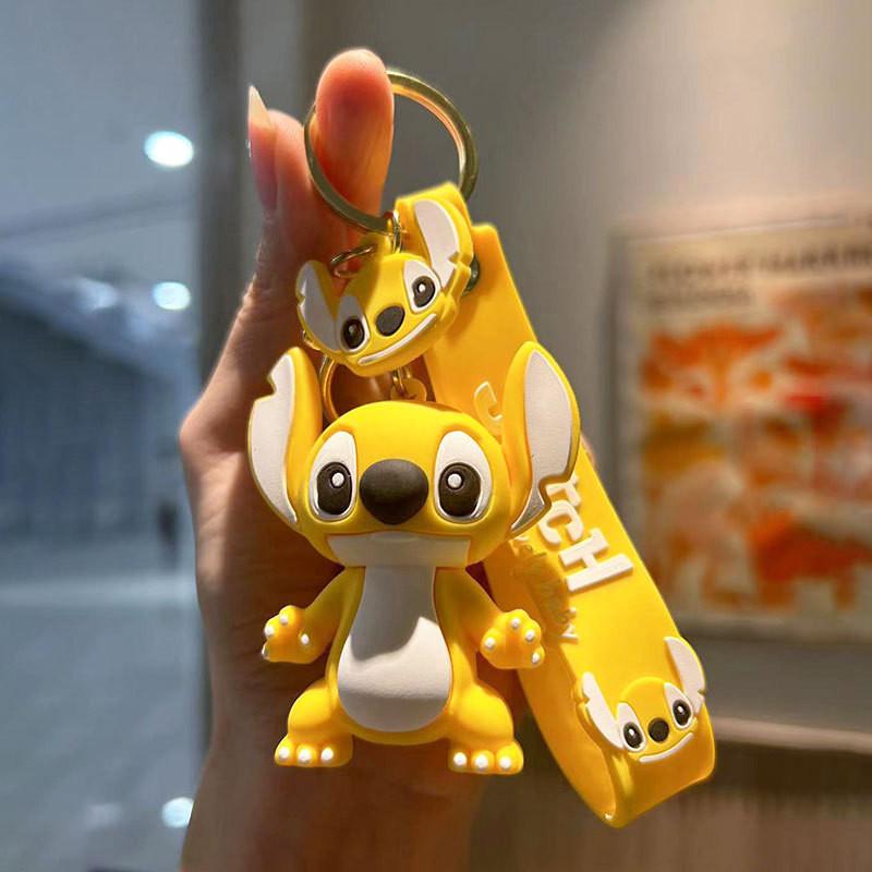 Adorable Cartoon Stitch Keychain Cute Silicone Bag Charm Creative Car Key Ring