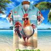 Мужские рубашки Hawaii Beach Vacation Funny Vacation Chicken Мужские рубашки с короткими рукавами Повседневные рубашки Пляжная одежда Топы Футболки больших размеров