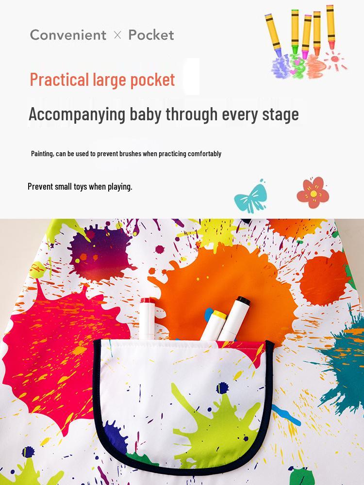 Детский водонепроницаемый фартук для рисования и фартук, надеваемый задом наперед