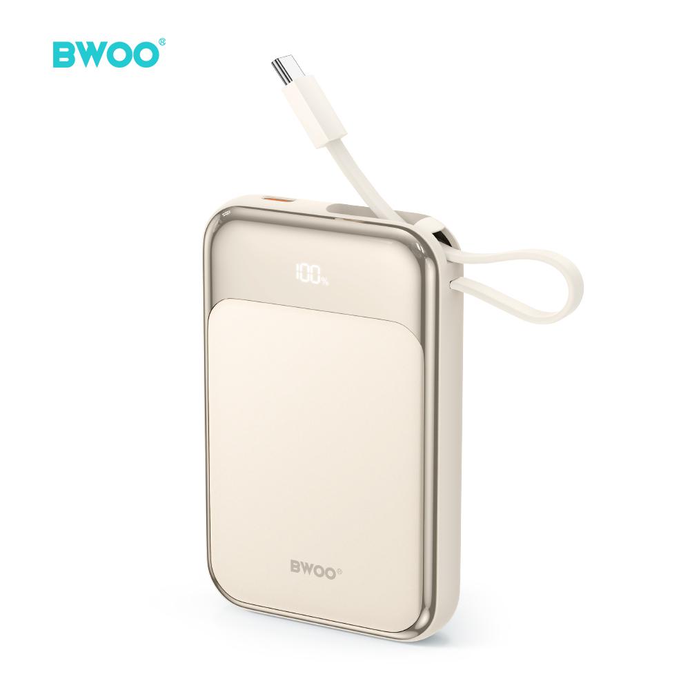 Bwoo P80 Powerbank Pd 20W 10000 Mah Z Kablem Usb-C I Wyświetlaczem Złoty