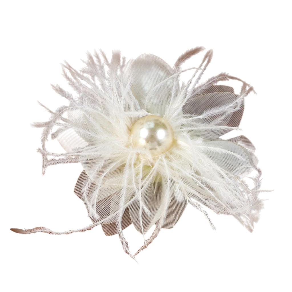 Pearls Flower Artistic Applique for Hair Clip Clothes Hat Sewing Brooch DIY Scarf Wedding Dress Decors Accessories