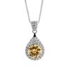 Real 1 Carat Moissanite Pendant Necklace For Women Water Drop S925 Sterling Silver Blue Green Pink Red Yellow Stone