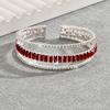 Rhinestone bracelet - open cuff, triple row, trendy & personalized wedding jewelry
