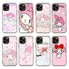 Чехол H-28 My Melody Black Sofe для iPhone 16 15 Plus 14 13 Mini 12 11 Pro 8 6 6S SE 5 XR XS Max Realme C30 C33 C32 9I VIVO V29 V27 V23 Y36