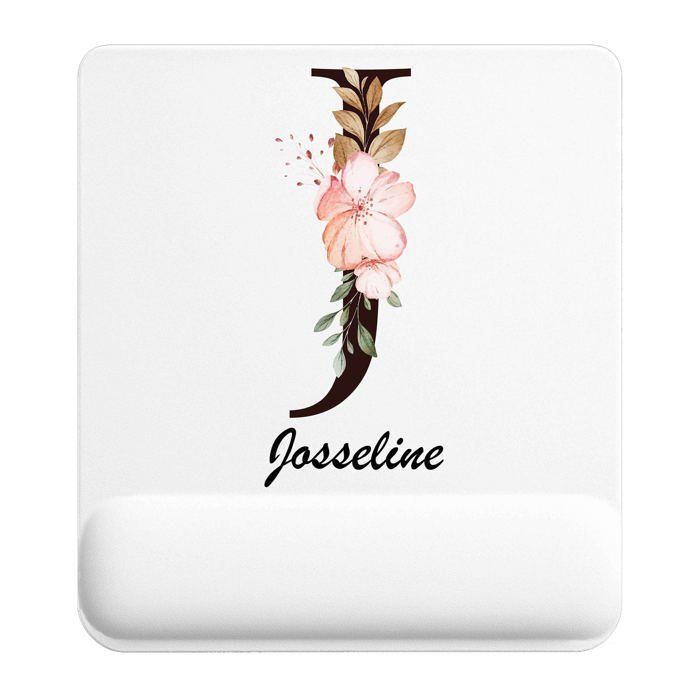 Tapis de souris - PLANETEE - Josseline Lettre Fleur - Multicolore - 22x18 cm - Épaisseur 3 mm