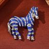 Brooch Pin Sparkling Rhinestones Inlaid Horse Design Brooch Retro Style Lapel Badge Fashion Accessories