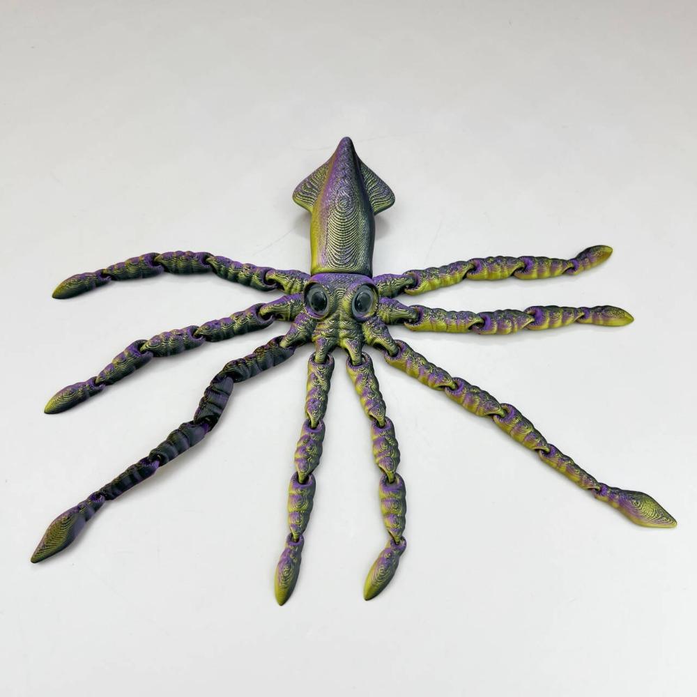 Action Figures 3D Printed Model Toy Movable Joints Octopus Model New Squid Model For Kids Gift