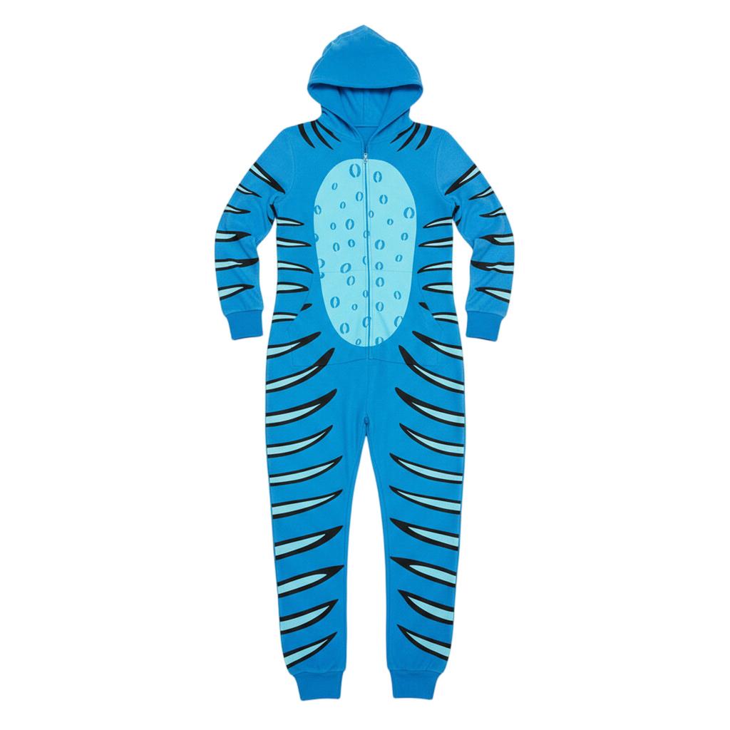 Matching Family Outfits - Striped Print Family Matching Hooded Zip-Up Onesie Loungewear