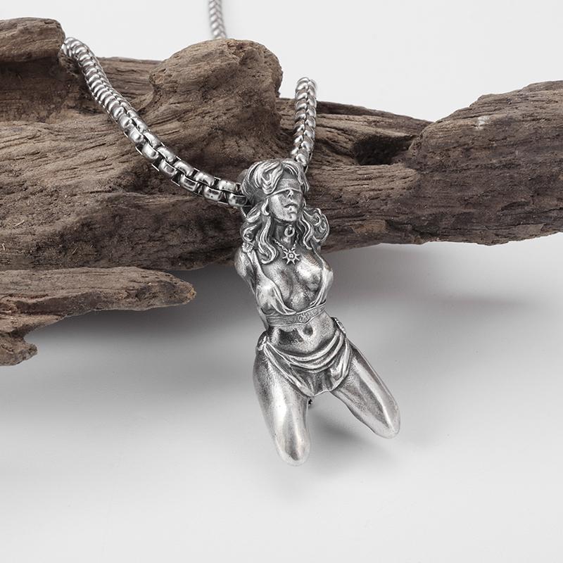 Посеребренная аниме меха красивая девушка девушка кулон ожерелье для мужчин и женщин хип-хоп рок панк модные ювелирные изделия подарок