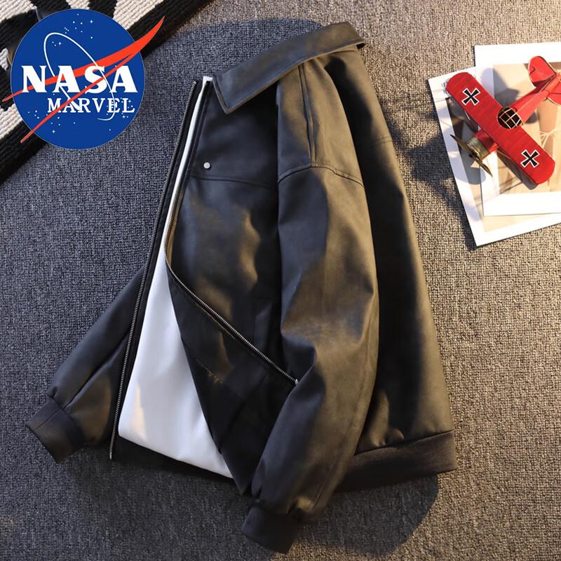 Мужская повседневная куртка из искусственной кожи NASA MARVEL