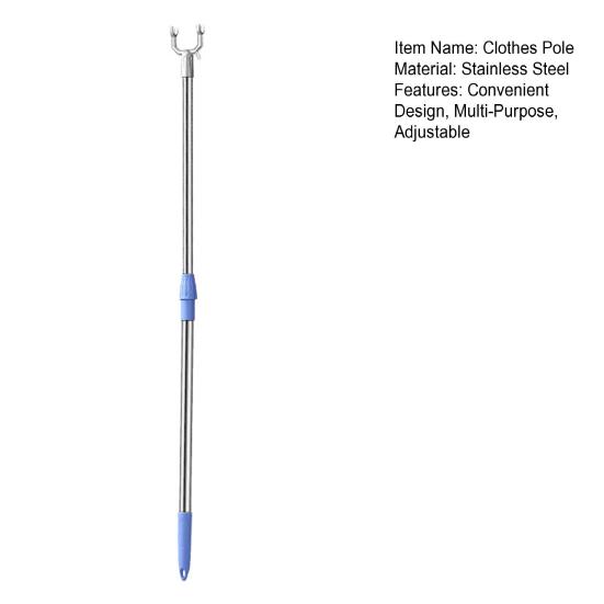 Штанга для одежды из нержавеющей стали U-образная вилка выдвижная телескопическая штанга крючок для подвешивания одежды с большой грузоподъемностью складная вешалка для одежды