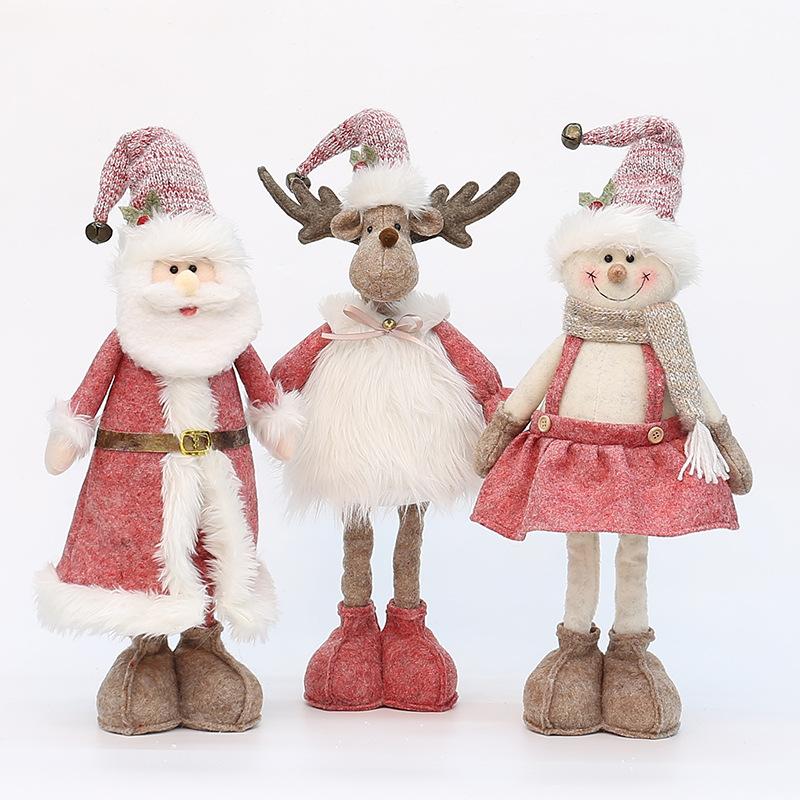 Рождественская тканевая выдвижная кукла Дед Мороз снеговик кукла праздничный подарок рождественское украшение орнаменты принадлежности