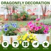 50 шт. Садовый колышек с стрекозой Пластиковая имитация Садовый колышек Украшение Креативное украшение в виде стрекозы для цветочного горшка Открытый газон