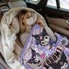 Фиолетовое мультяшное автомобильное одеяло Куроми Милый узор из комиксов Фланелевый плюшевый плед для домашнего декора Портативное одеяло для путешествий и кемпинга