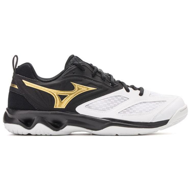 Mizuno Dynablite Non-Slip Durable Low-Top Training Shoes Unisex Sneakers White Black Gold V1GA212252
