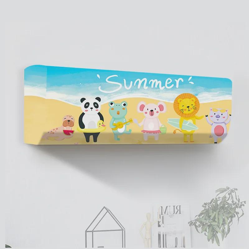 Универсальный мультяшный чехол для кондиционера воздуха: Моющиеся и эластичные для спальни