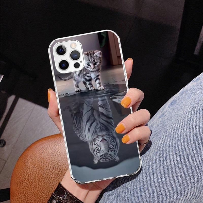 Cool Animal Big Cat Tiger Phone Case For iPhone 17 Air 16 Pro Max 16E 15 + 14 Plus 11 12 13 Mini 7 8 SE Gift Print Cover Fundas