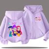 K-pop Demon Hunters Hooded Coat for Child Anime Huntrix Rumi Zoey Cartoon Fashion Zip Jacket Boy Girl Cute Top Kids Clothes Gift