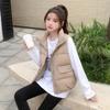 Fashionable Cotton Vest with Stand Collar Stylish Sleeveless Korean Version Autumn Winter Jacket