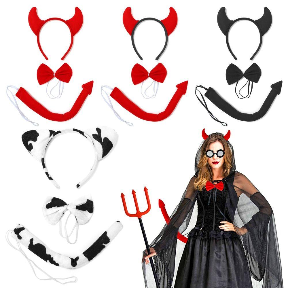 Red Fancy Dress Costume Kit Costume Cosplay Devil Tail + Bowtie for Party Props