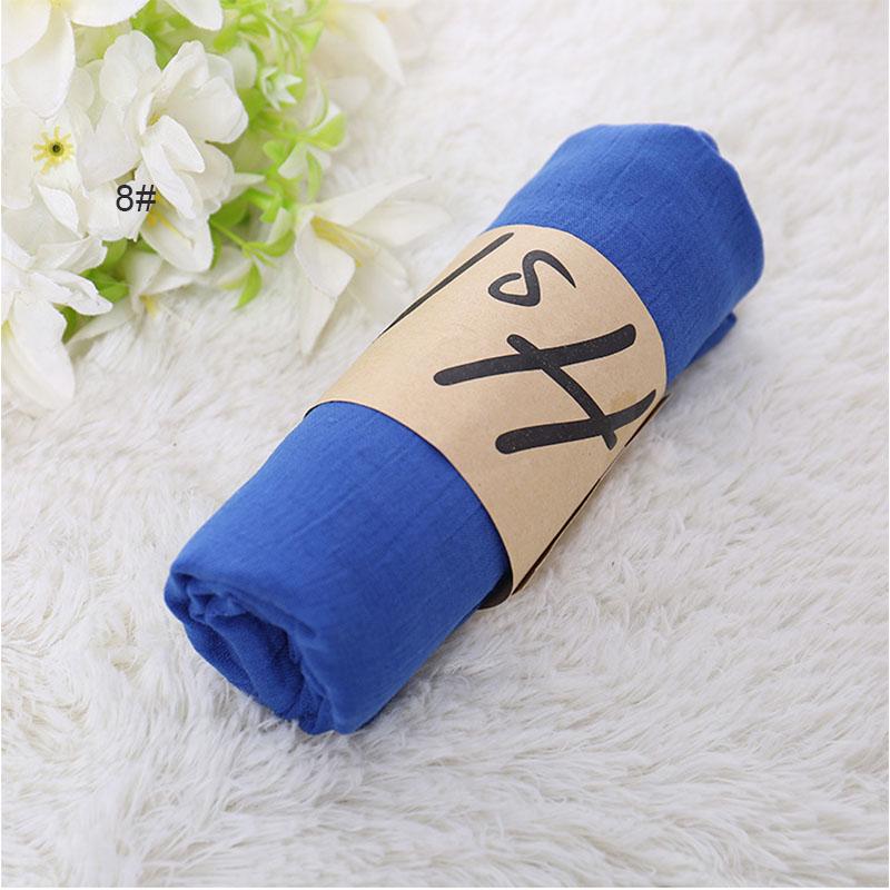 Женский акриловый шарф из полиэстера 180 × 50 см, мусульманский хиджаб, глушитель, повседневные длинные простые шарфы