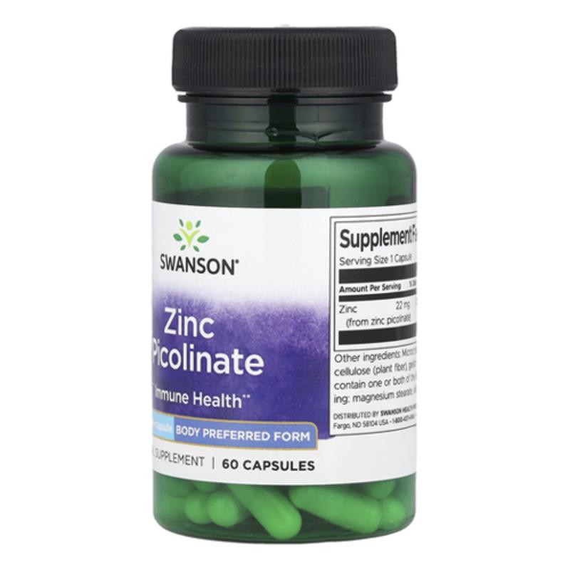 SWANSON Пиколинат цинка 22 мг капсулы 60 таблеток, 60 таблеток, 1 шт.