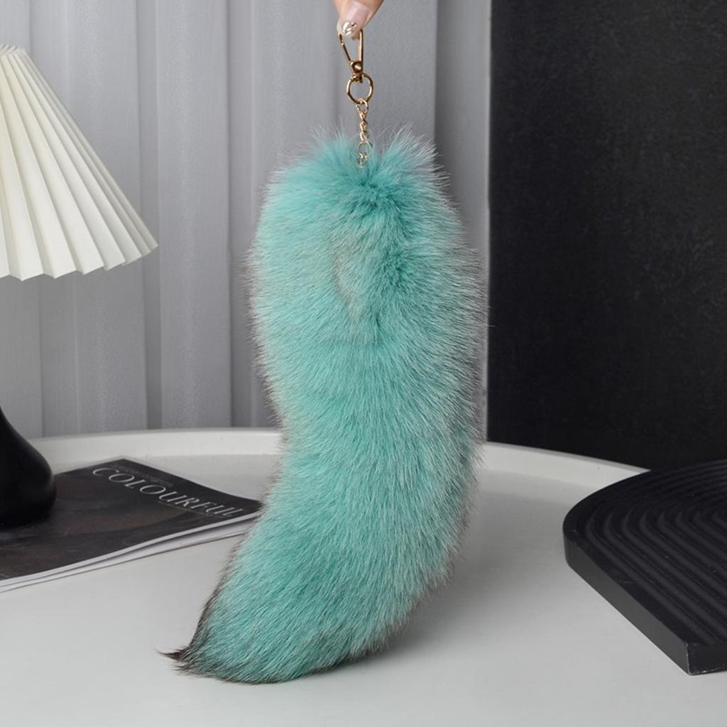 Fluffy Faux Fur Fox Tail Keychain Elegant Keyrings Charm with Foxes Tail Pendant Fashionable Keychain Decorations