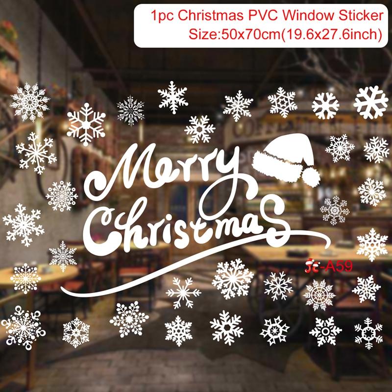 Christmas Window Sticker Merry Christmas Decorations For Home 2026 Cristmas Ornament Xmas Navidad Natal Gifts New Year 2026