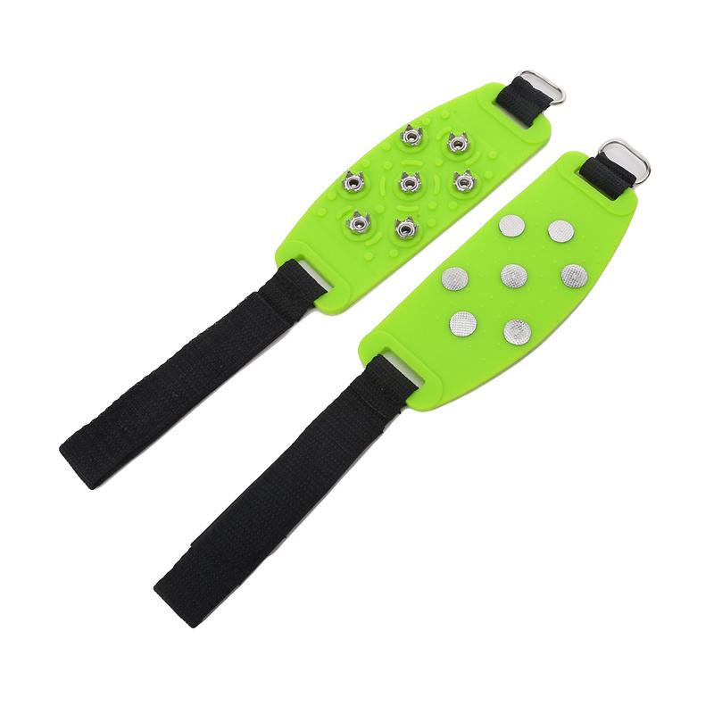 1 Pair Silicone Seven Teeth Ice Claws Outdoor Climbing Non-slip Adjustable Snow Grips Gripper Spikes