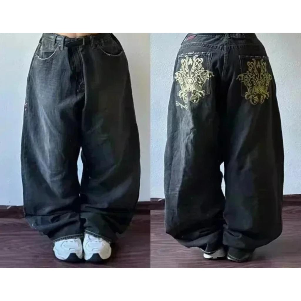 VibeStreet Американский уличный модный тренд Свободные джинсы Женские Харадзюку Y2K Новые Хип-хоп Винтажные Оверсайз джинсы Унисекс Джинсы