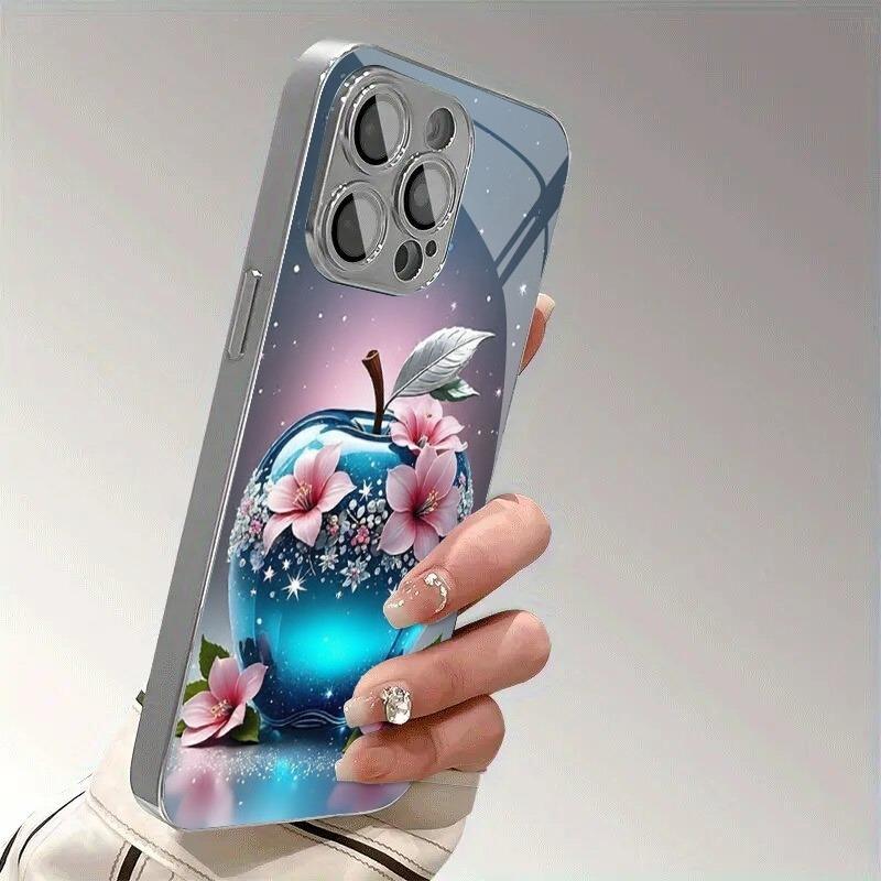 Модный Цветок Синий Для Apple Узор Чехол Для Телефона Для Samsung Galaxy S23 S24 S25 S26 Ultra Plus FE Закаленное Стекло Чехол
