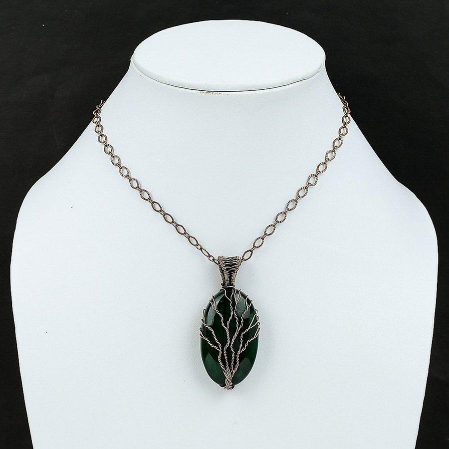 Green Labradorite Handmade Copper Wire Wrap Jewelry Pendant 2.17" B6w19