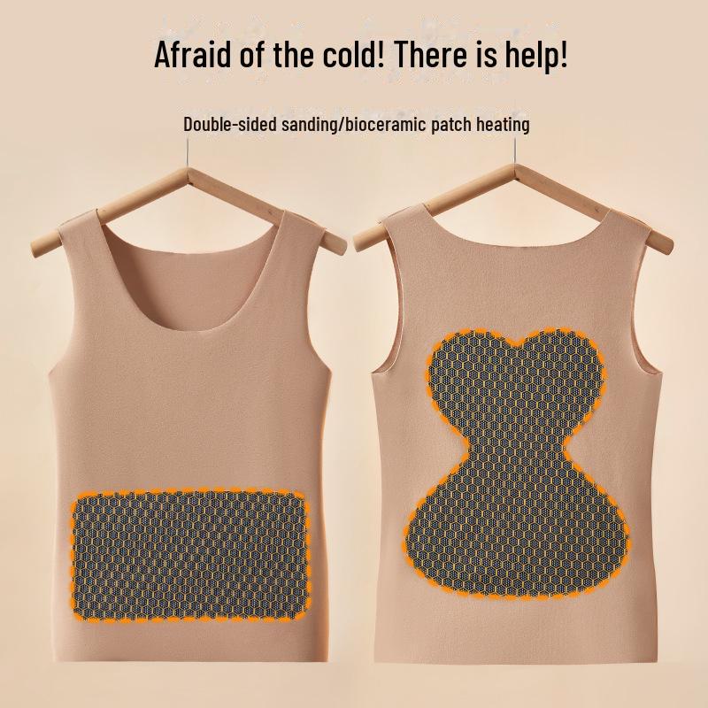 "2423 Women's Double-Sided Velvet Warm Vest for Autumn and Winter - Seamless Heating Patch for Outerwear and Innerwear"